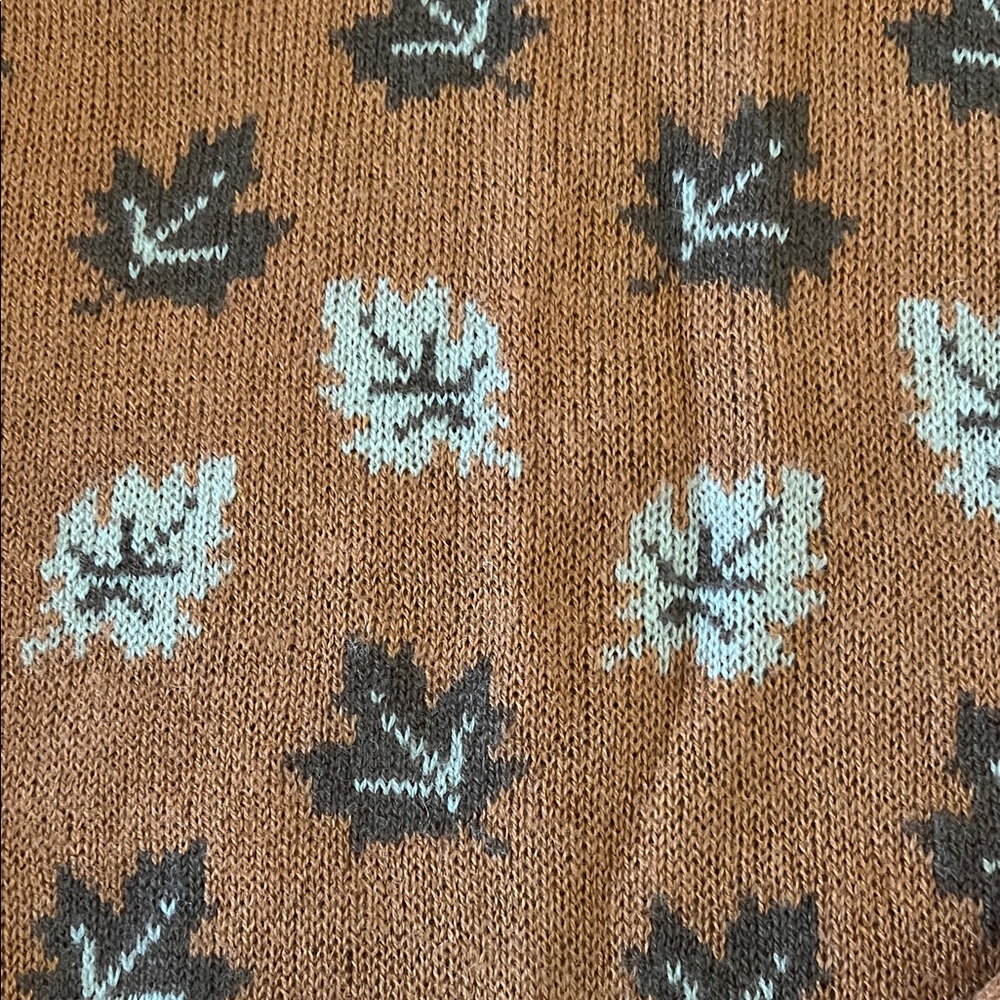 Kiel James Patrick Rust Leaf Pattern Crewneck Swe… - image 5